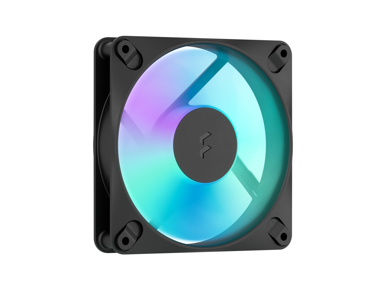 Alt View 1. Fractal Design - Fractal Design Dynamic 3 120mm ARGB Black PWM Fan 3-Pack, Rifle Bearing, 7-Blade, Daisy-Chain, 350-2200 RPM - Black.