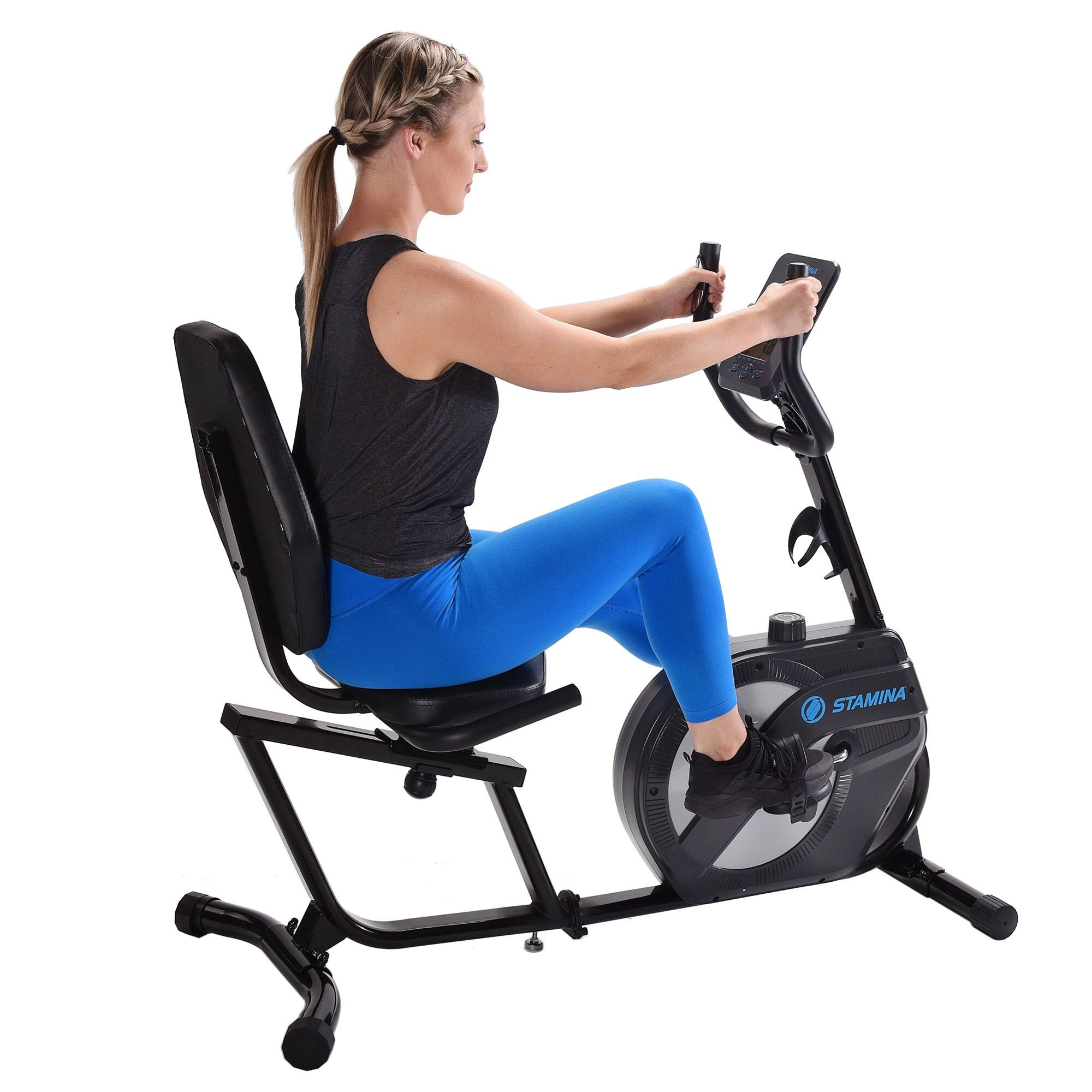 Alt View 4. Stamina Products - Stamina Products 1346 Stationary Magnetic Resistance Recumbent Exercise Bike - Black.