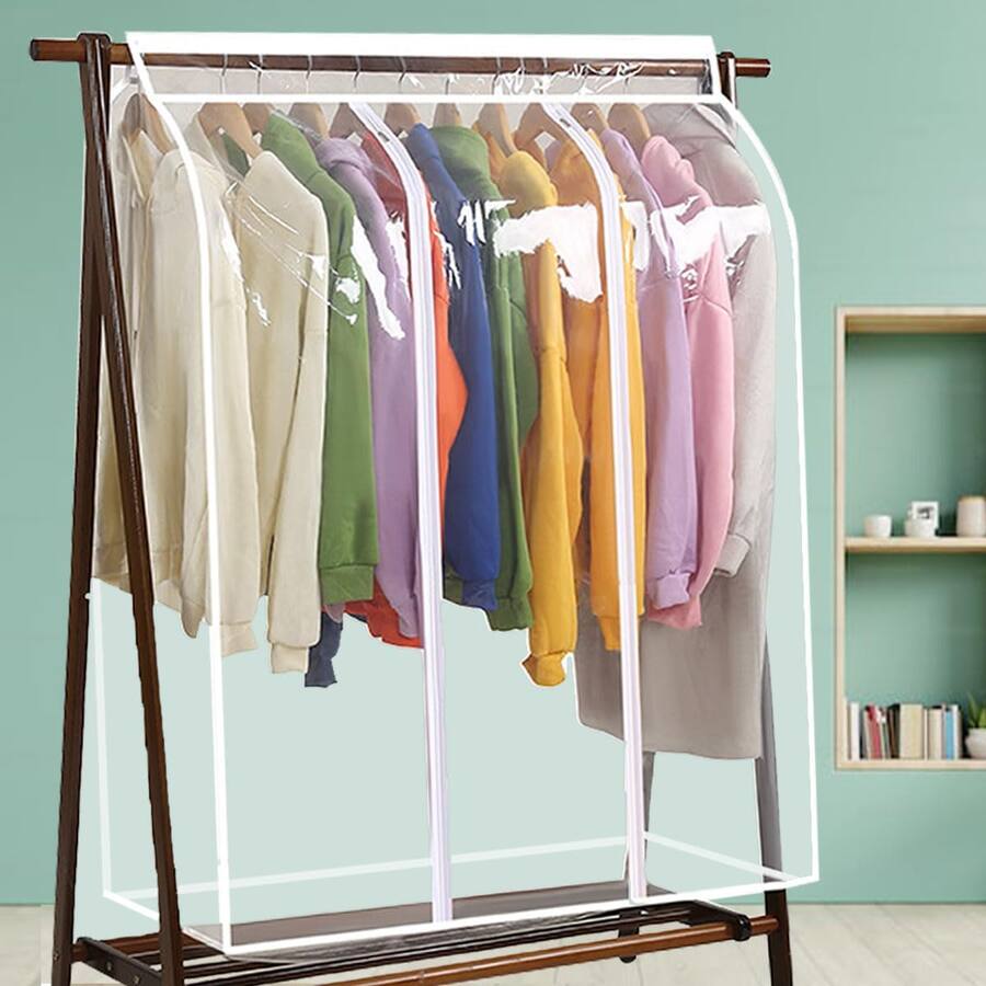 blue 2 Pcs 50'' Garment Rack Cover, Dustproof Waterproof Garment Bags ...