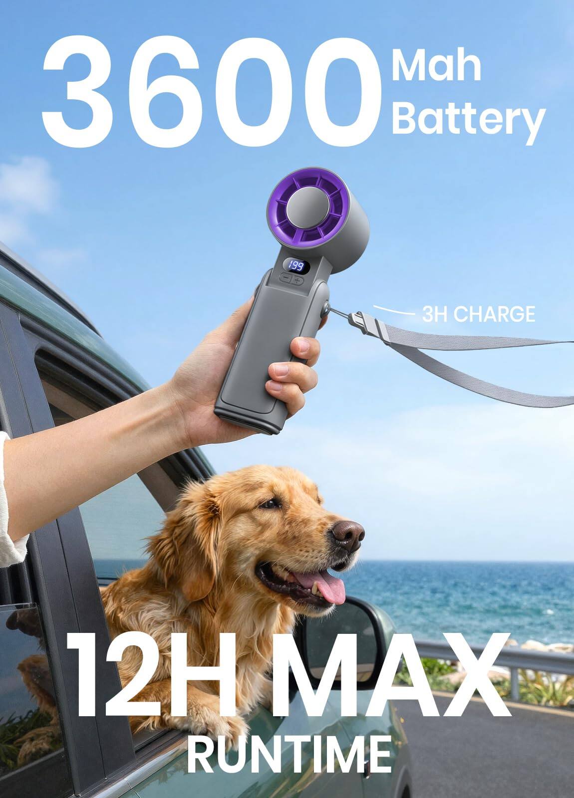 3600 Mah Battery  
3H CHARGE  
12H MAX RUNTIME