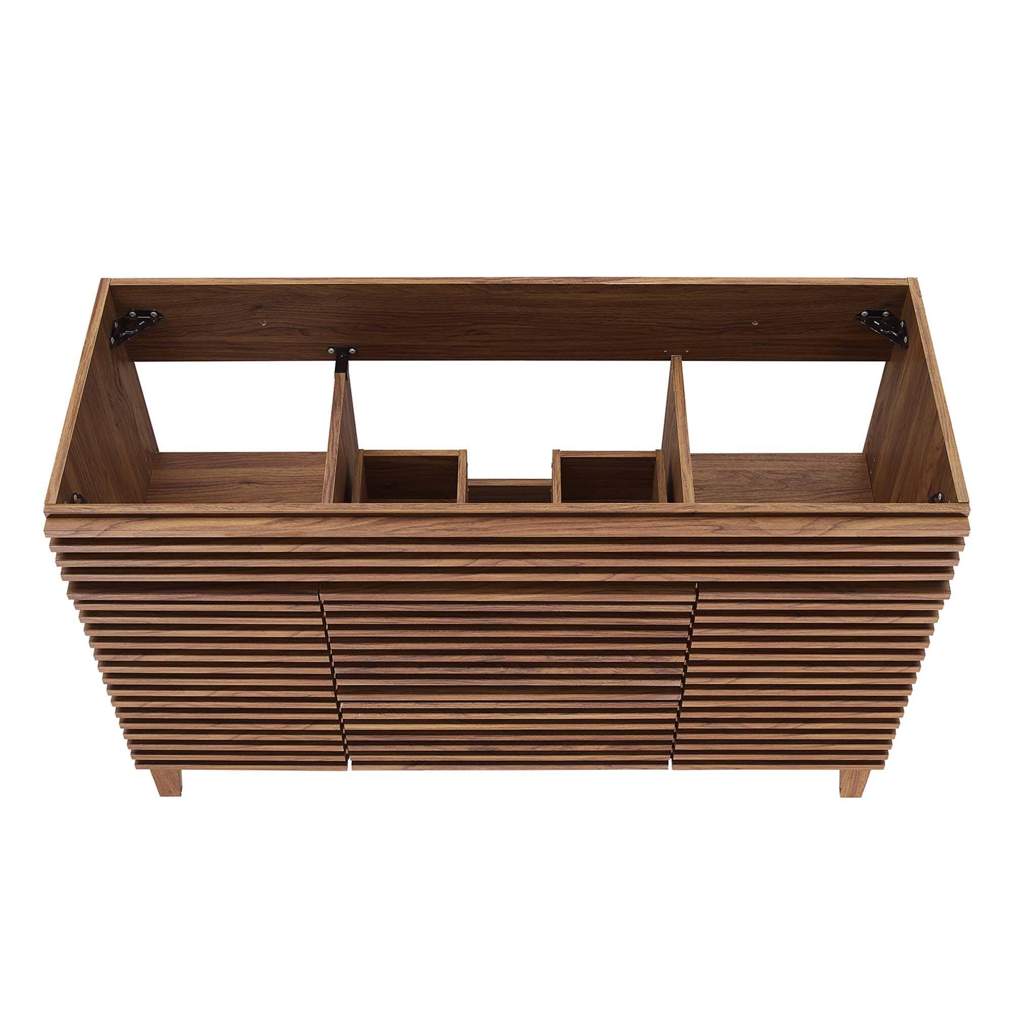 Alt View 5. Modway - Render 48" Bathroom Cabinet Basin Not Included by Modway - Walnut.