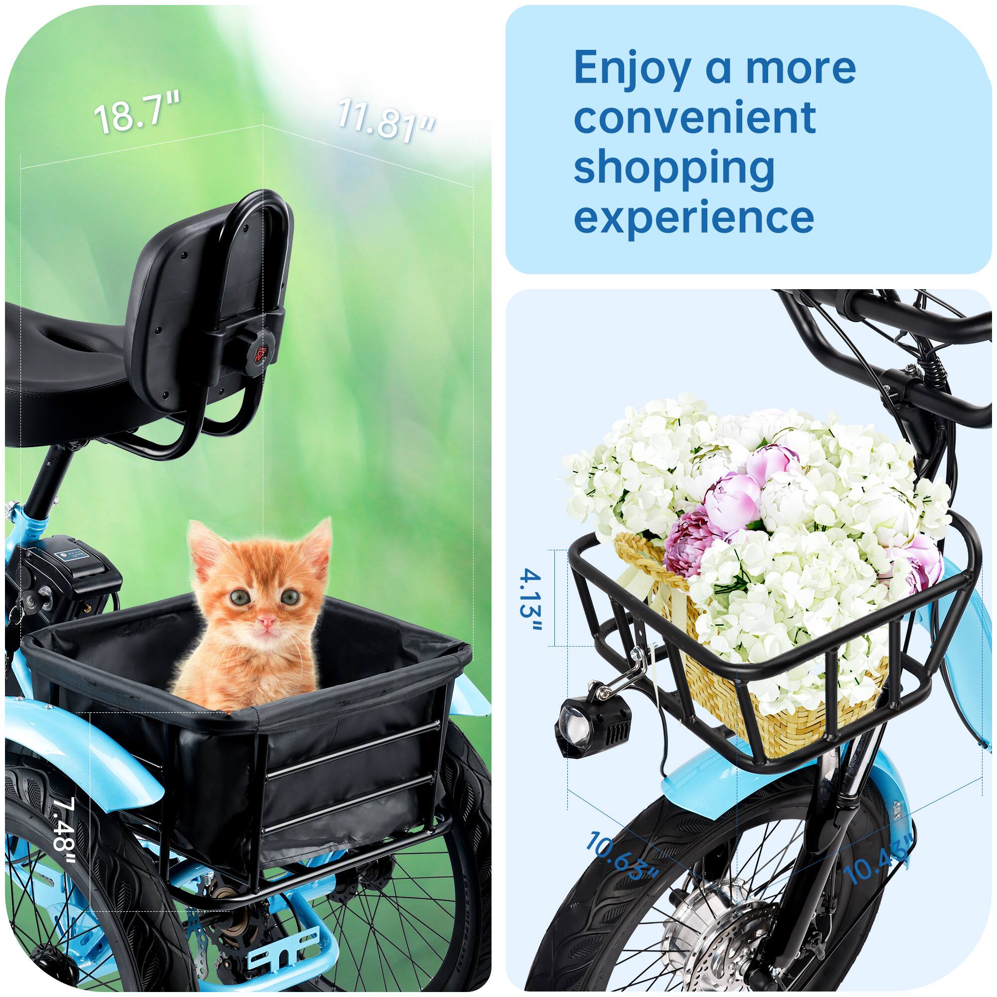 18.7"  
11.81"  
Enjoy a more convenient shopping experience  
4.13"  
7.48"  
10.63"  
10.43"