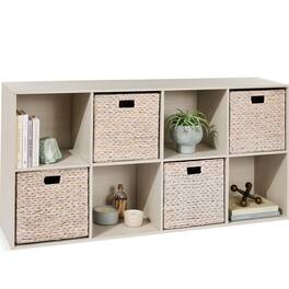 Best Choice Products - 8-Cube Bookshelf, 13.5in Display Storage System, Organizer w/ Removable Back Panels - Whitewash