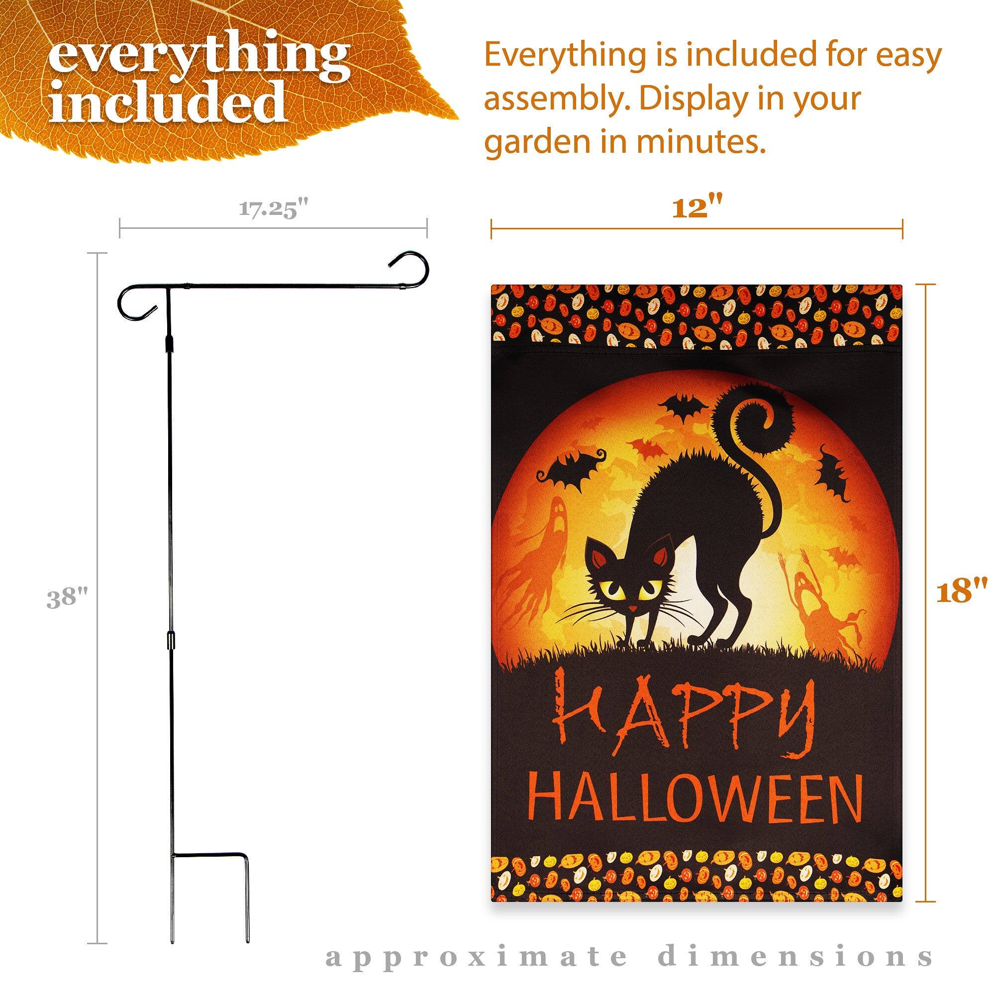 everything included

Everything is included for easy assembly. Display in your garden in minutes.

17.25" 12" 38" 18" HPPY HALLOWEEN approximate dimensions