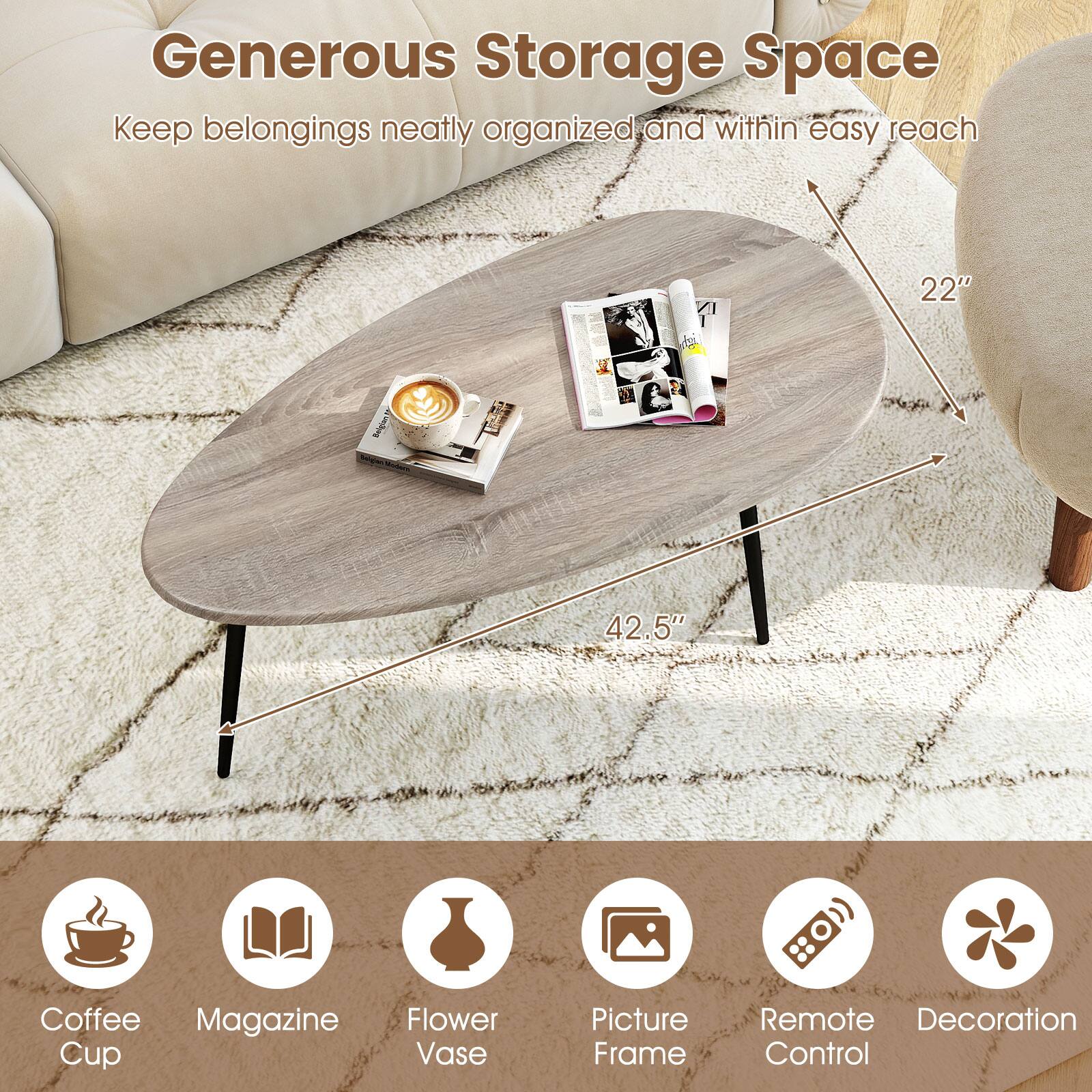 Generous Storage Space  
Keep belongings neatly organized and within easy reach

- Coffee Cup
- Magazine
- Flower Vase
- Picture Frame
- Remote Control
- Decoration

22"  
42.5"