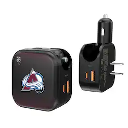 Keyscaper - Colorado Avalanche 2-in-1 USB A/C Charger - Black