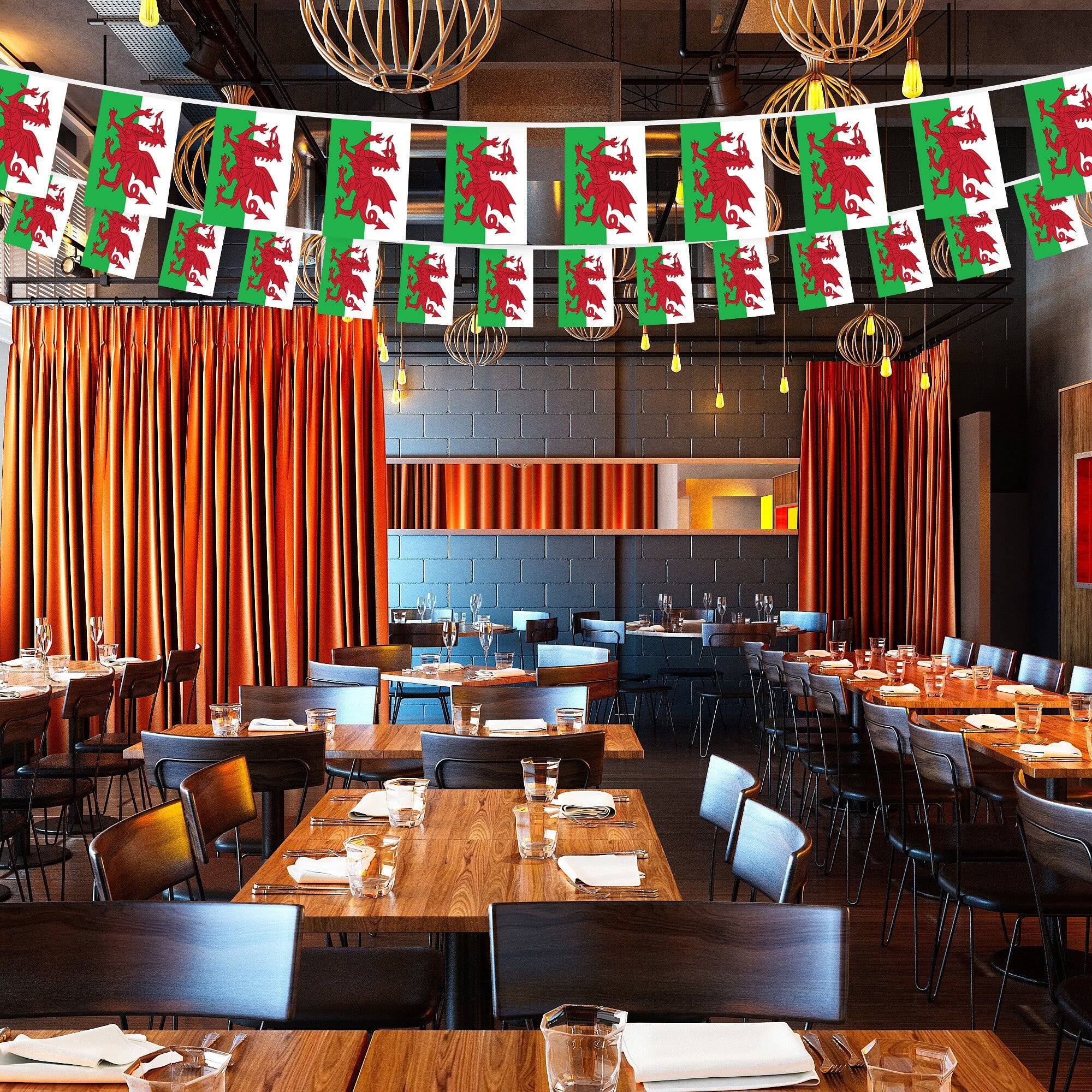 G128 Wales Mini Flag Bunting — 33 ft String, 8.2 x 5.5 in Flags ...