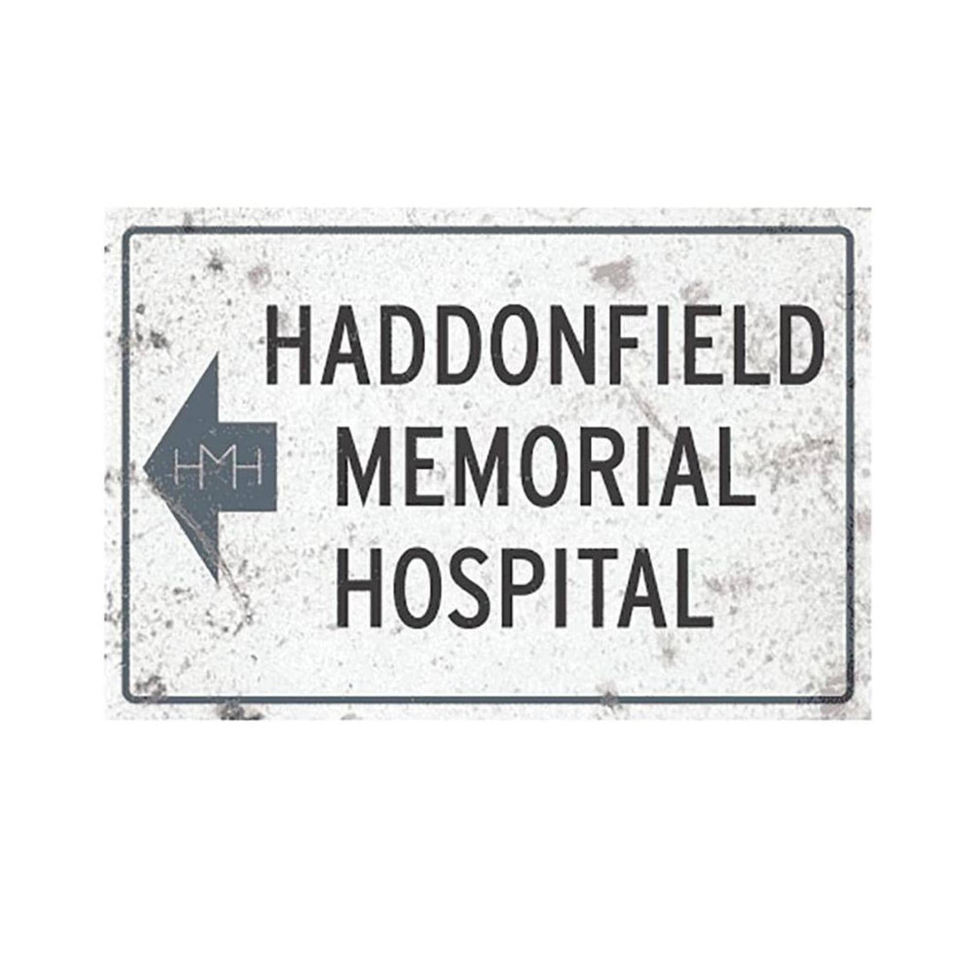 Trick or Treat Studios - Halloween II Haddonfield Memorial Hospital Metal Sign - White