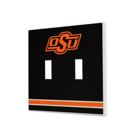 Keyscaper - Oklahoma State Cowboys Stripe Design Double Toggle Light Switch Plate - Multicolor