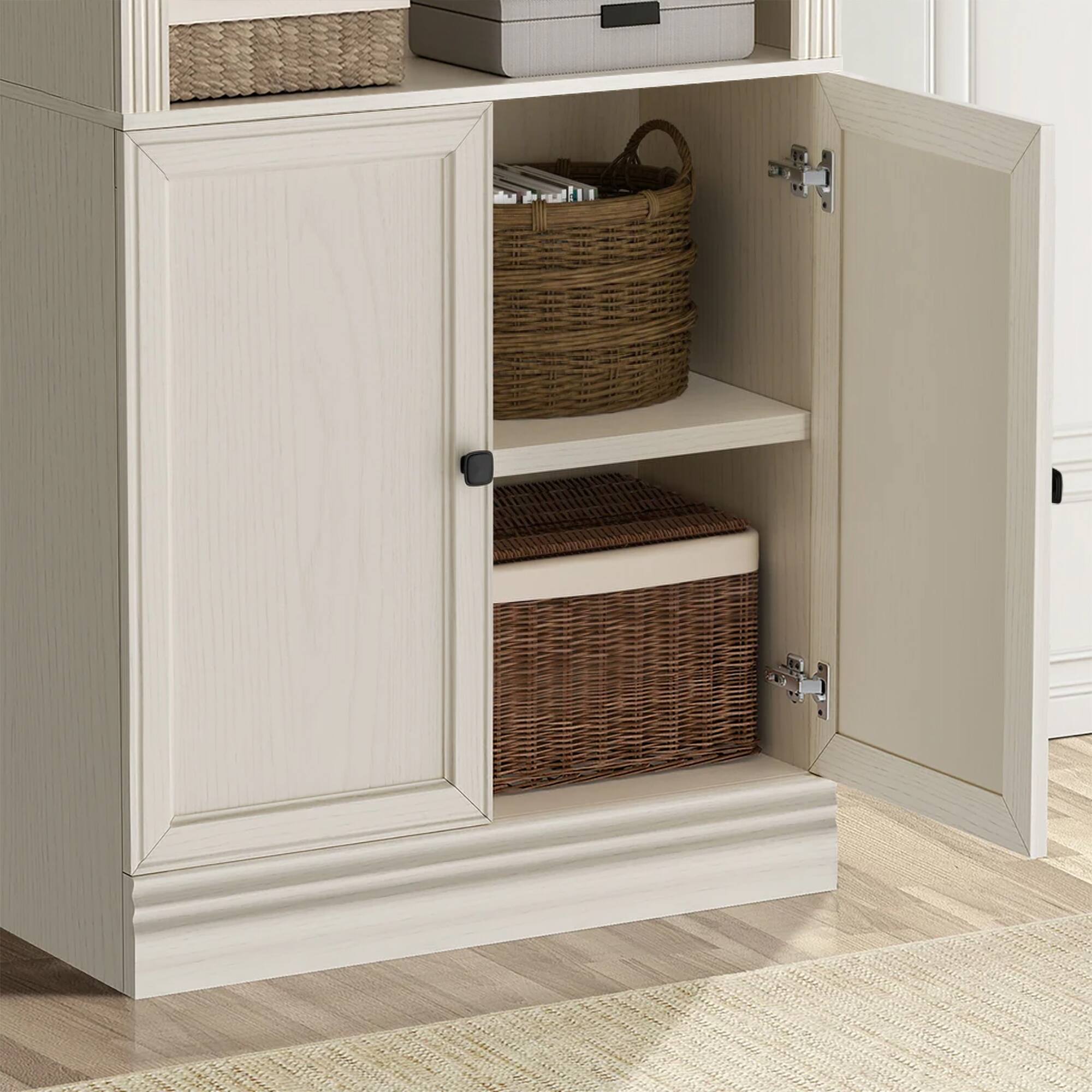 Alt View 8. VAUXHILL & CO. - VAUXHILL & CO. Halston Standard Bookcase, Doors, Adjustable Shelf Unit, Cream - Cream.