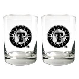 Great American Products - Texas Rangers 15oz. Legacy Rocks Glass Set - Multicolor