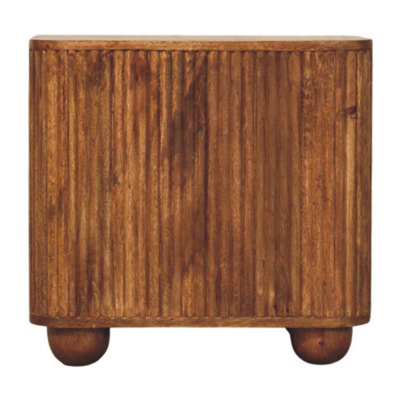 Back. Artisan Furniture - Artisan Furniture Solid Wood Solis Fluted Mini Sideboard - Brown.
