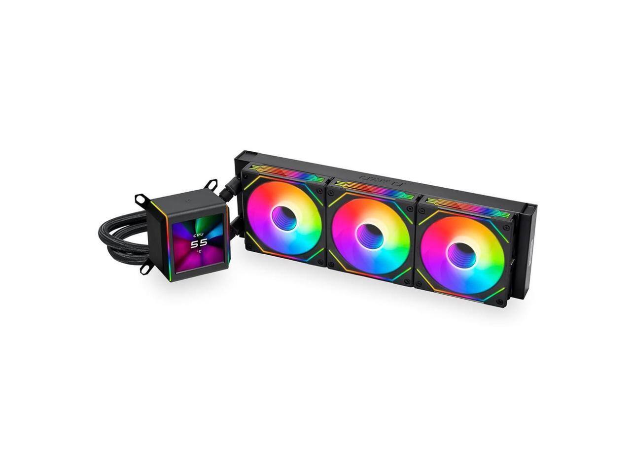 Alt View 7. Lian Li - LIAN LI Galahad II LCD 360mm Black AIO, Intel & AMD Compatible - GA2ALCD36INB - Black.