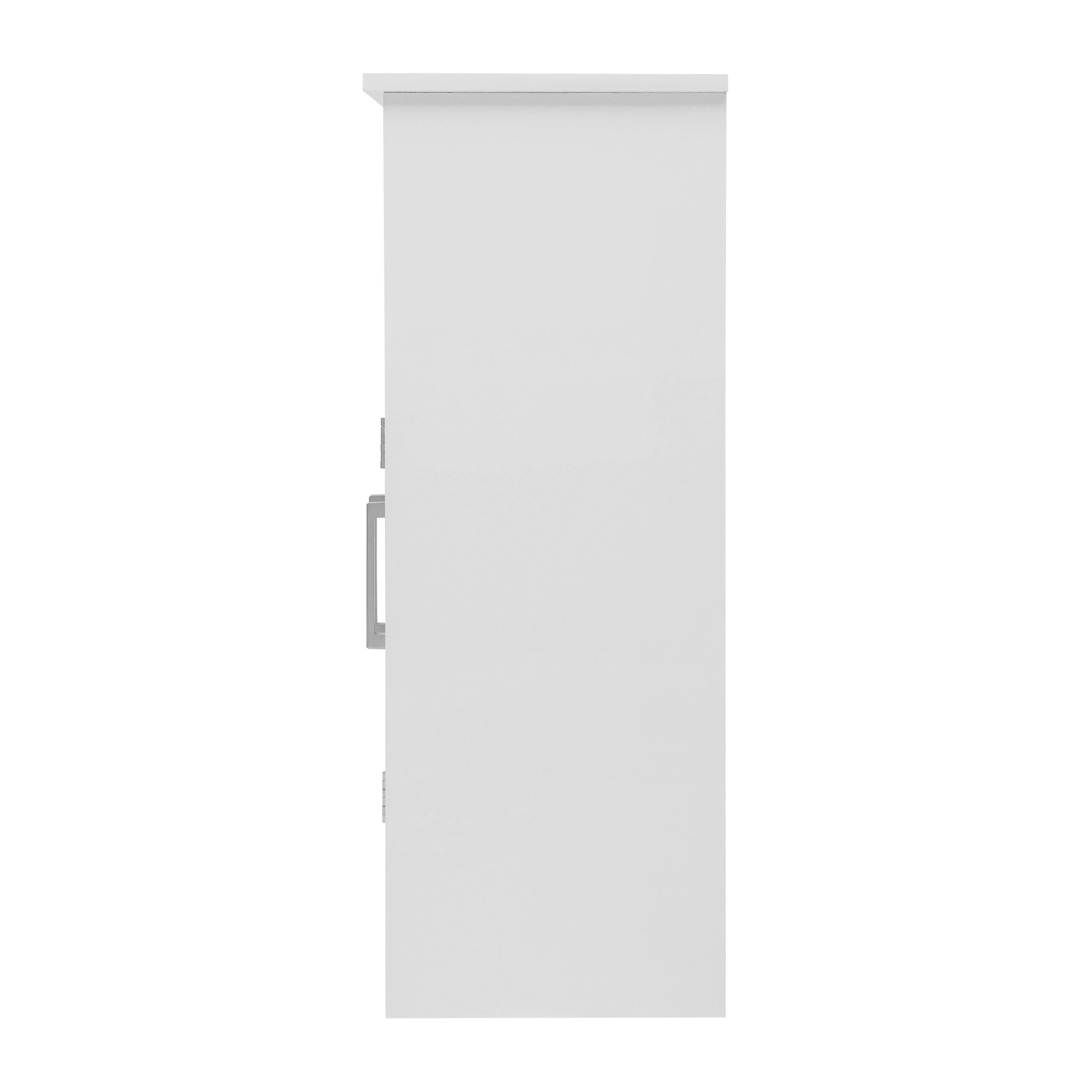 Alt View 7. Emma + Oliver - Vesta Bathroom Storage Cabinet Organizer with Adjustable In-Cabinet Shelf, Magnetic Closure Doors, and Upper Open Shelf - White.