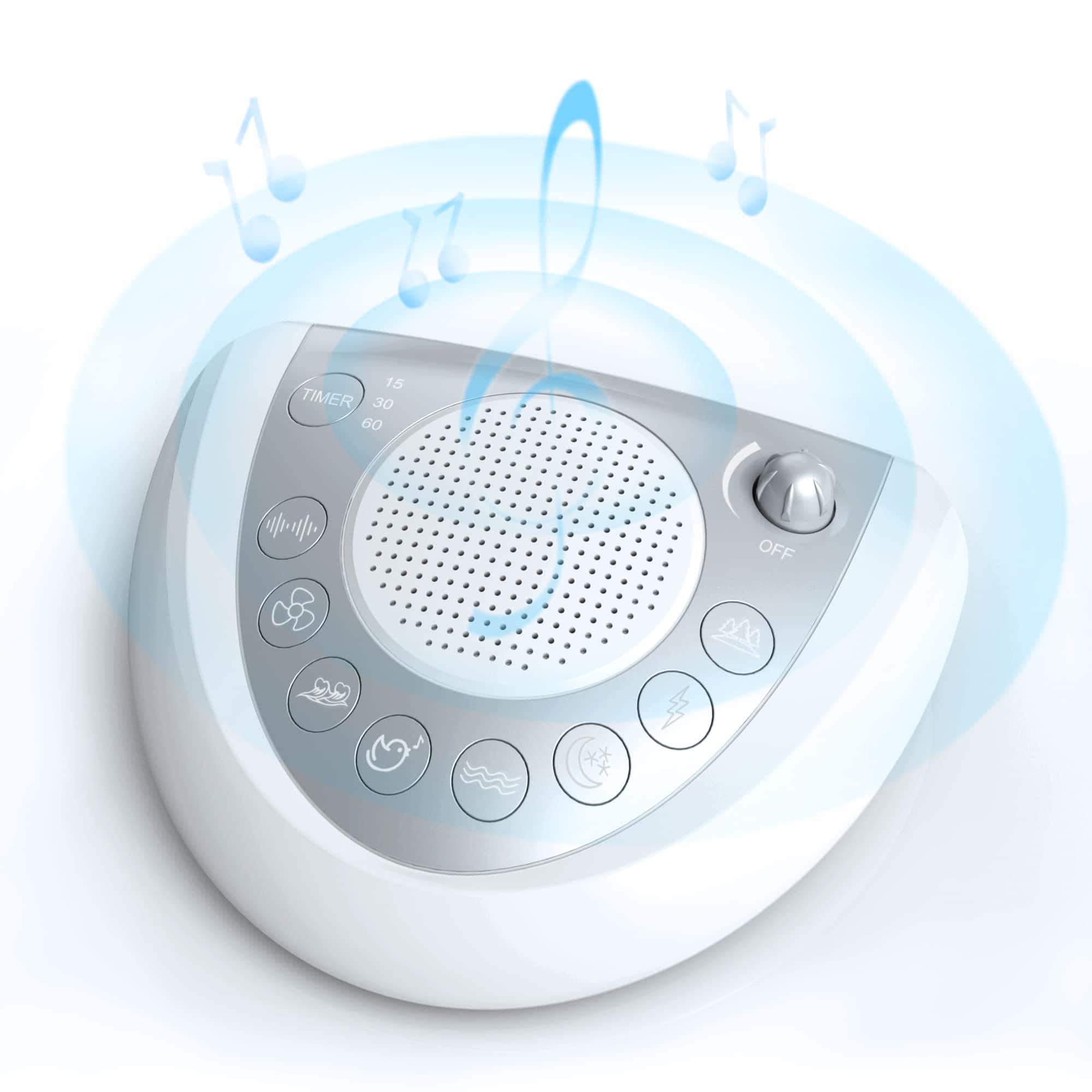 Cozy Serene - Usb White Noise Machine Portable Sleep Sound With 24 Sounds Timer & Memory Function Headphone Jack Usb Charging By Ac Or - Silver