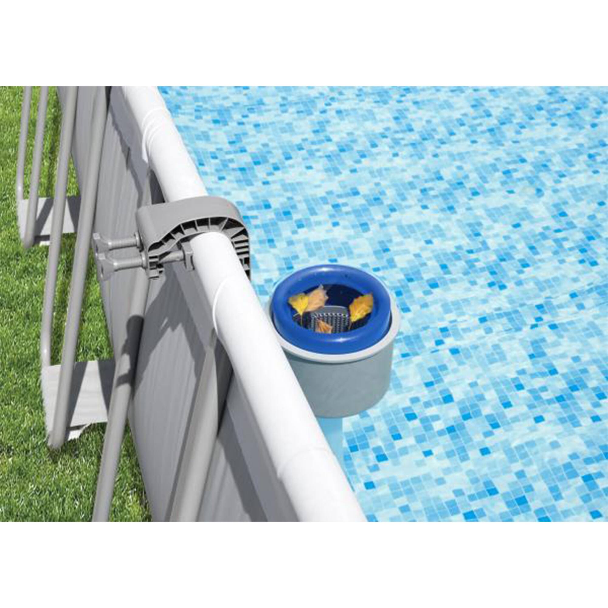 Alt View 3. Bestway - Bestway Flowclear Wall Mounted Automatic Swimming Pool Surface Skimmer, White - White, Blue.