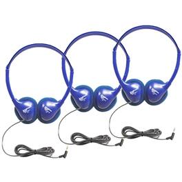 HamiltonBuhl - Kids On-Ear Blue Stereo Headphone, Pack of 3