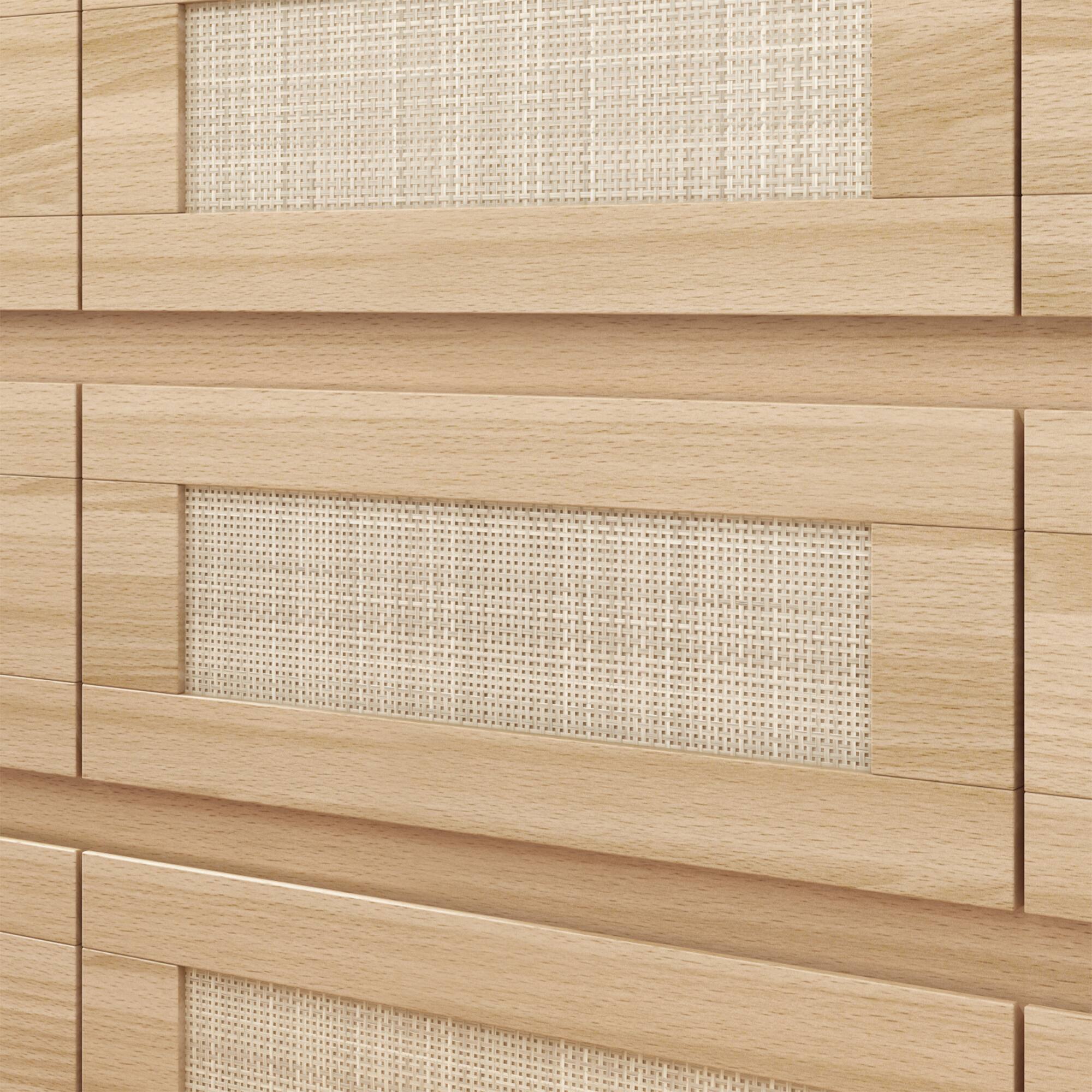 Alt View 10. Famapy - Famapy Rattan - Accented Dresser: Natural Wood - Style, Silent Slides, Multi - Scene Storage - Wooden.