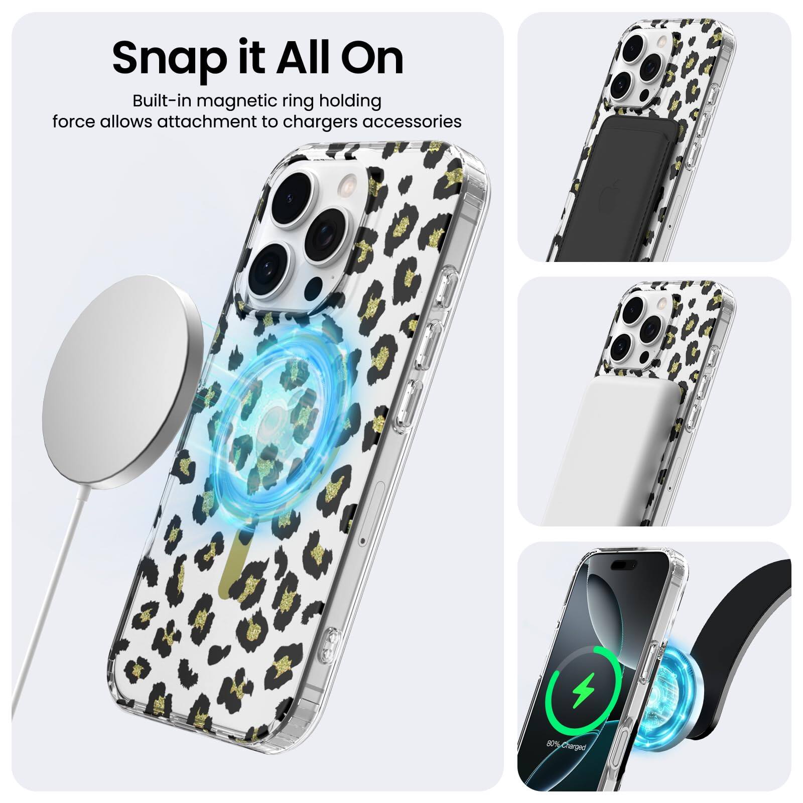 Snap it All On Built-in magnetic ring holding force allows attachment to chargers accessories 80%Charged