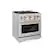 Front. ZLINE - ZLINE Autograph 30 in. 4.2 cu. ft. Freestanding Select Gas Range w/ 4 Burners & Champagne Bronze Accents (HGRZ-30-CB) - Stainless Steel.