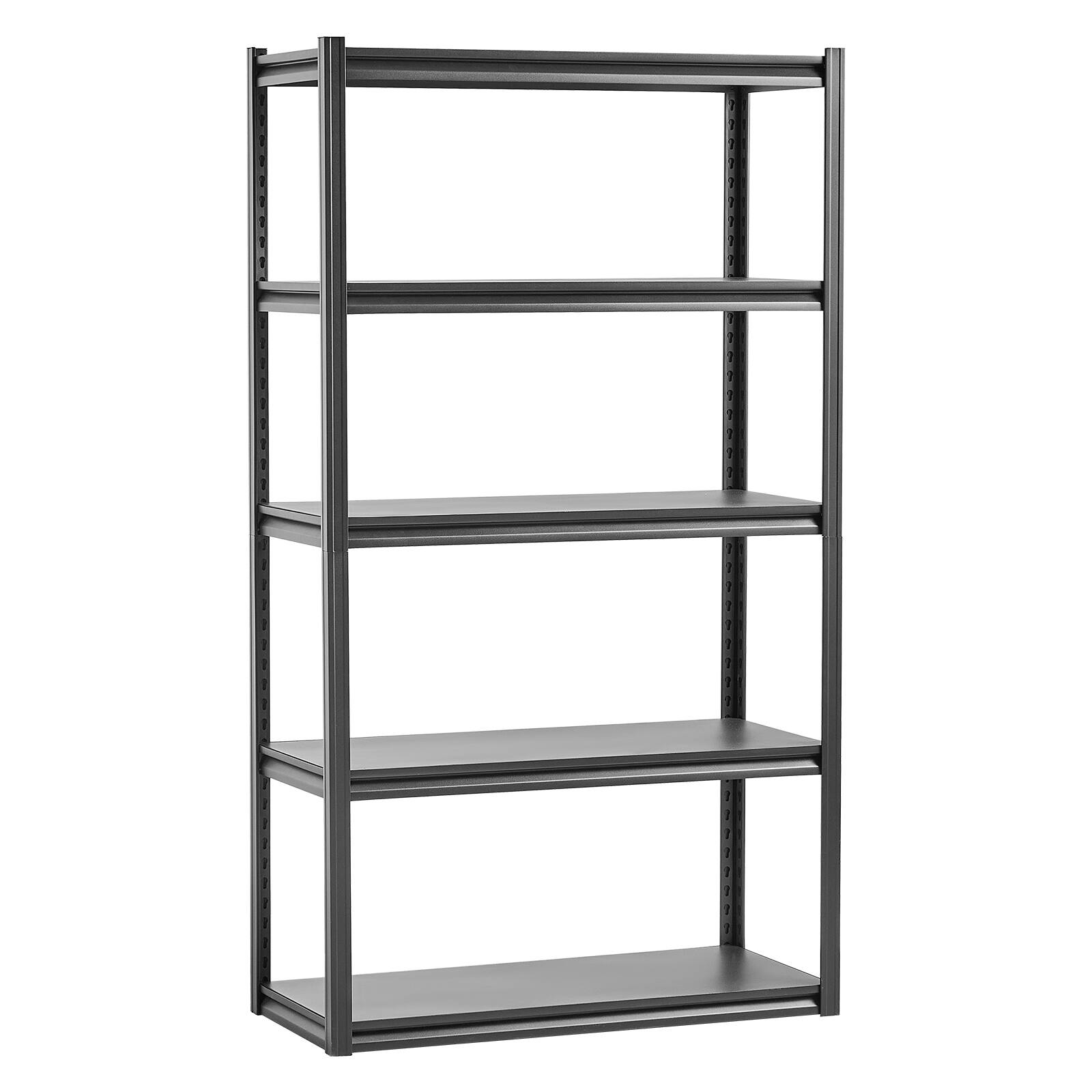 Alt View 5. VEVOR - Storage Shelves, 2000 lbs, 5 Tier Garage Storage Shelving, 18" D x 40" W x 72" H Adjustable Metal Shelves - Black.