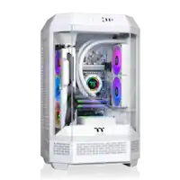Thermaltake - LCGS Reactor 7696XS Gaming Desktop AMD Ryzen 5 7600X, 32GB Memory, AMD Radeon RX 9060 XT 16GB, 2TB SSD NVMe M.2 - White - Front_Zoom