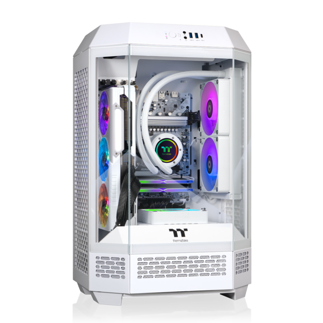 Thermaltake - LCGS Reactor 7696XS Gaming Desktop AMD Ryzen 5 7600X 2022 32GB Memory AMD Radeon RX 9060 XT 16GB 2TB SSD NVMe M.2 - White