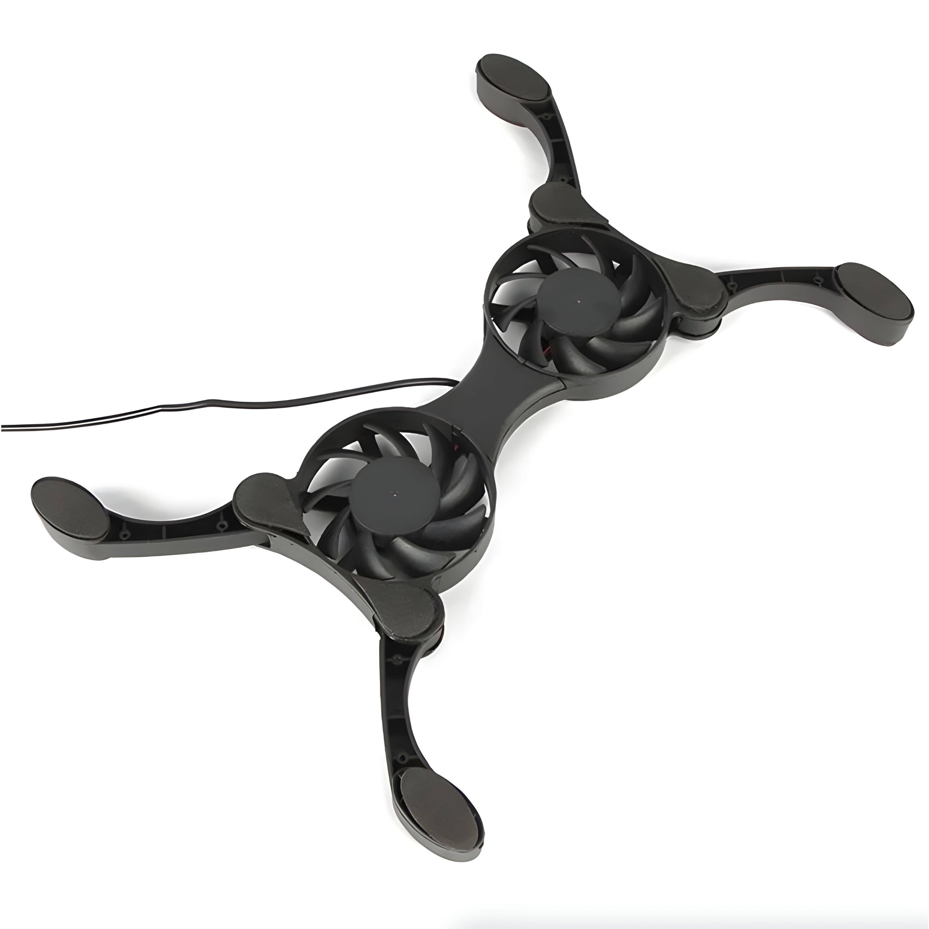 Back. Kitcheniva - Dual USB Cooling Fan Pad Foldable Cooler Stand For Laptop - Black.