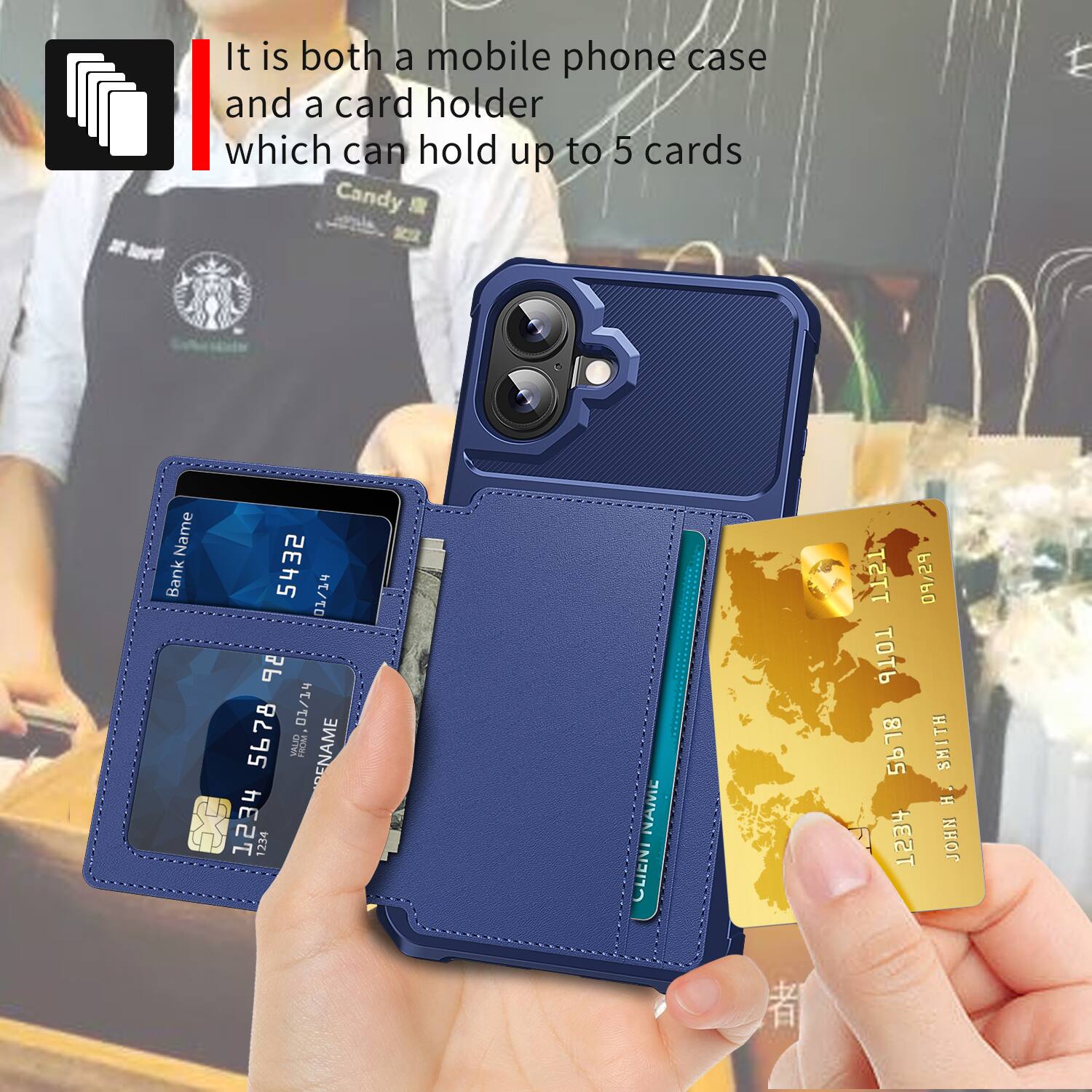 Jai It is both a mobile phone case and a card holder which can hold up to 5 cards

Candy Name Bank 5432 01/14 8 01/14 5678 VALID FRCM ENAME 1234 1234

JWM CLIENTIST PS\PO TH 5518

SHIT H H2T

JOHN