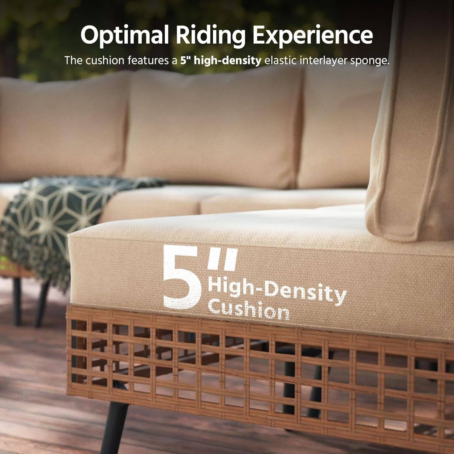 Optimal Riding Experience  
The cushion features a 5" high-density elastic interlayer sponge.  

5" High-Density Cushion