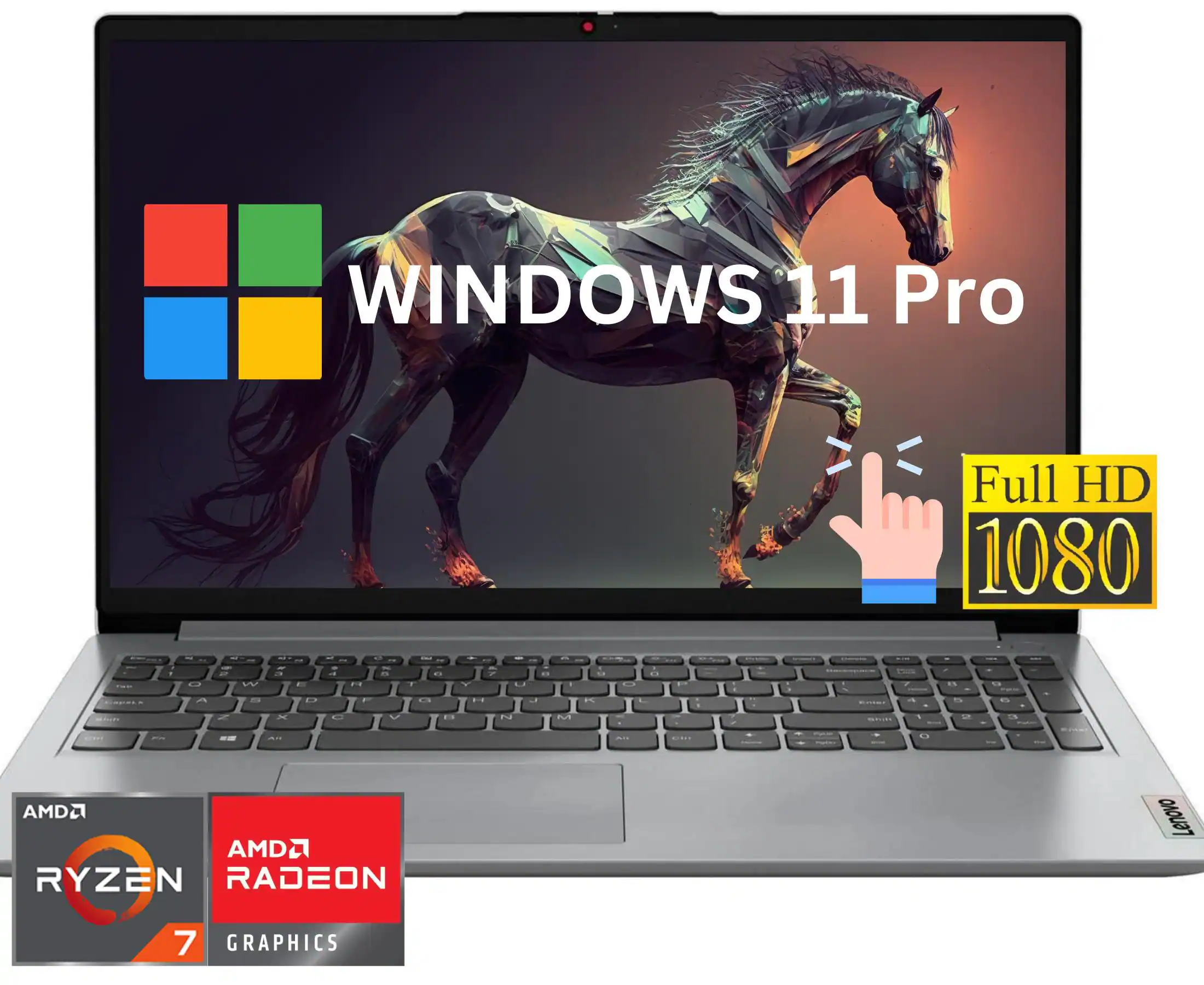 Lenovo - IdeaPad Slim 3 15.6" Full HD Touchscreen Laptop AMD Ryzen 7 5825U 16GB Memory 512GB SSD Windows 11 Pro Arctic Grey - Gray