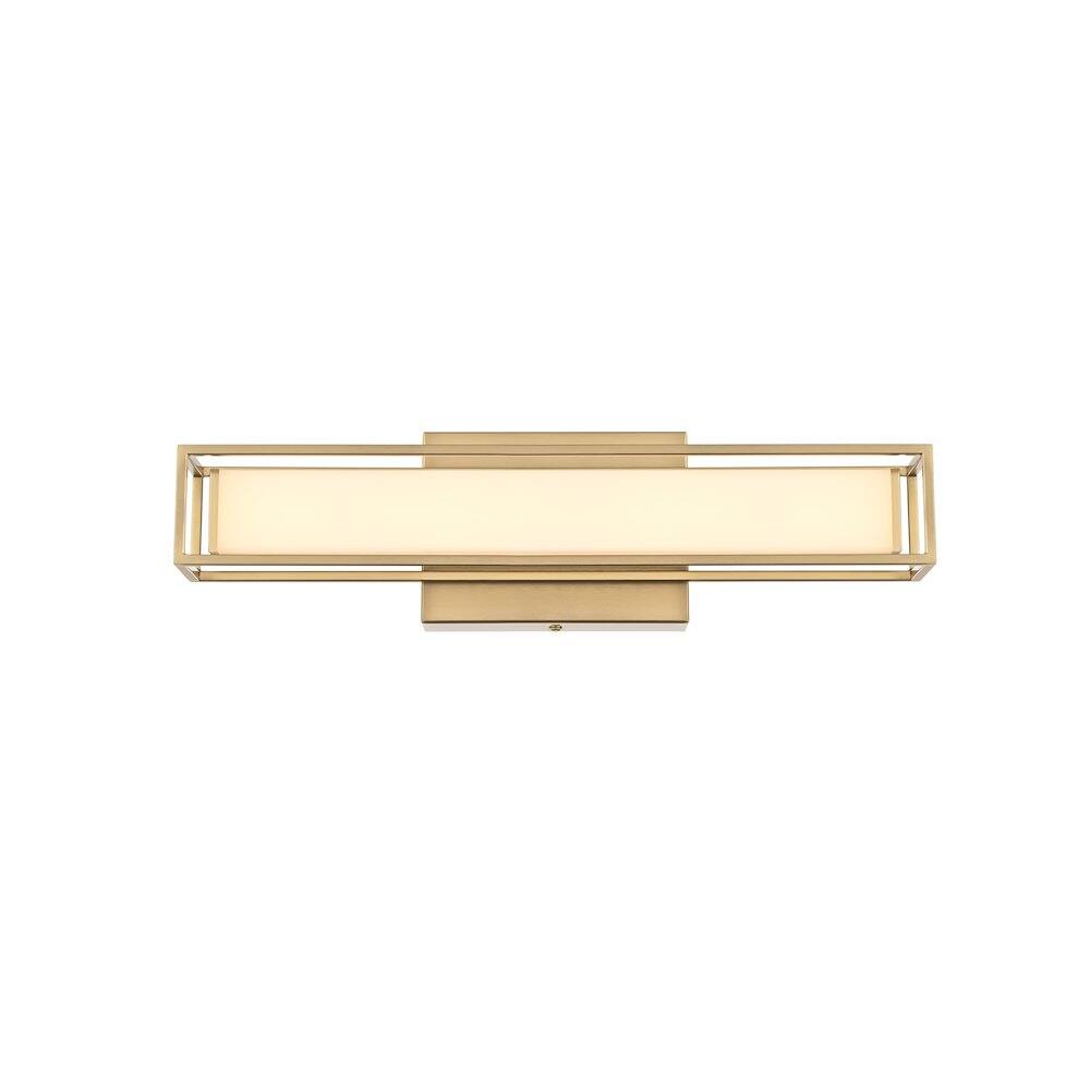 Alt View 1. Living District - Aden 16 Inch Led Wall Sconce In Satin Gold - Satin Gold.