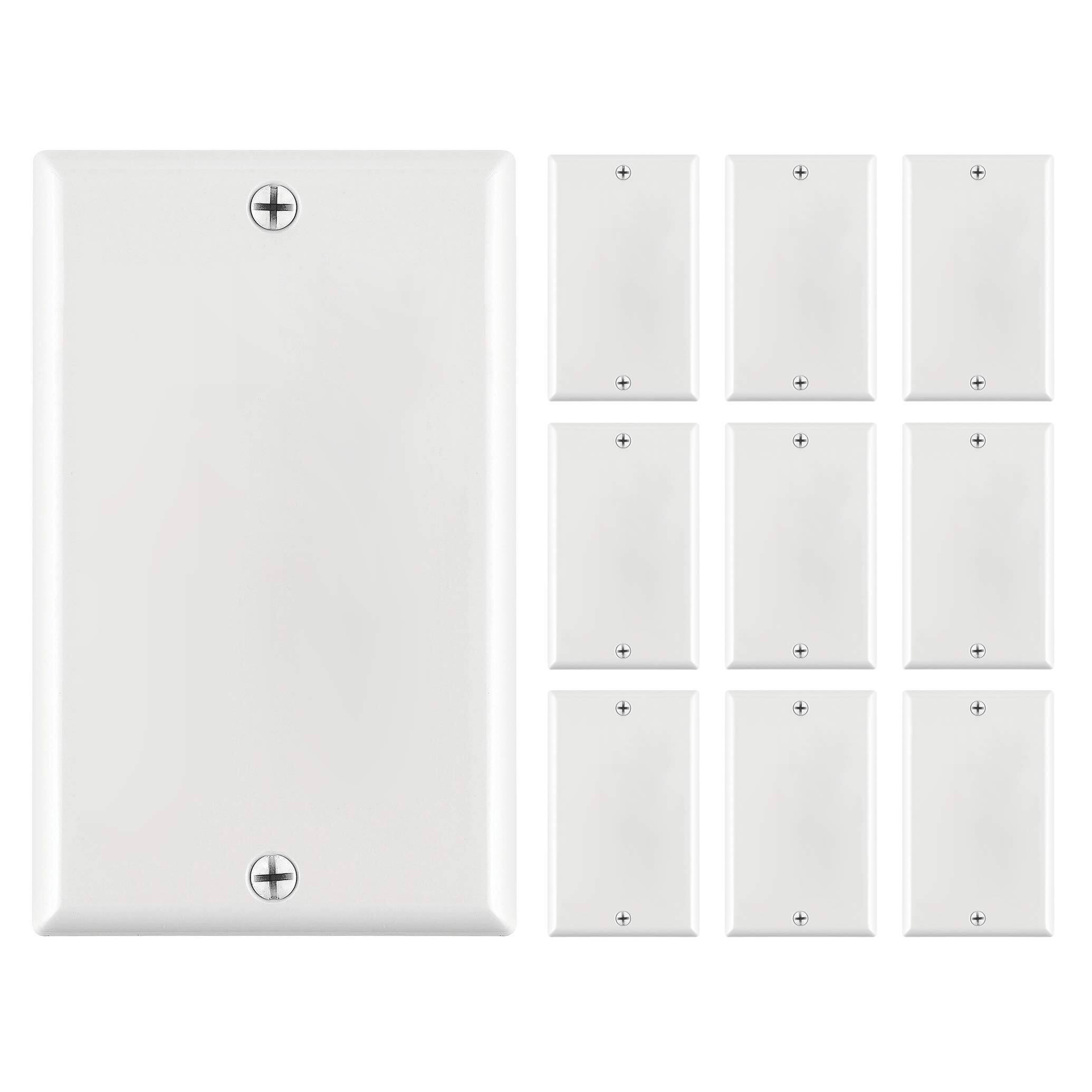 Front. Cmple.com - Cmple - Keystone Wall Plate Cover Ethernet Wall Plates for Modular Inserts, RJ45 Keystone Jack - 10 Pack - 1 Gang GFCI - White.