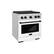 Left. ZLINE - ZLINE Autograph 30" Paramount Dual Fuel Range with Black Accents (SDRZ-WM-30-MB) - White.