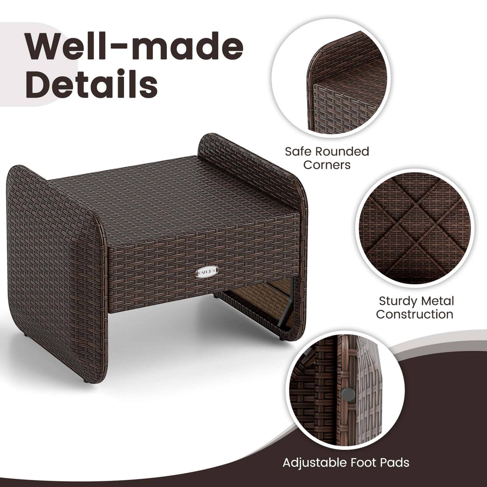 Well-made Details Safe Rounded Corners Sturdy Metal Construction Adjustable Foot Pads