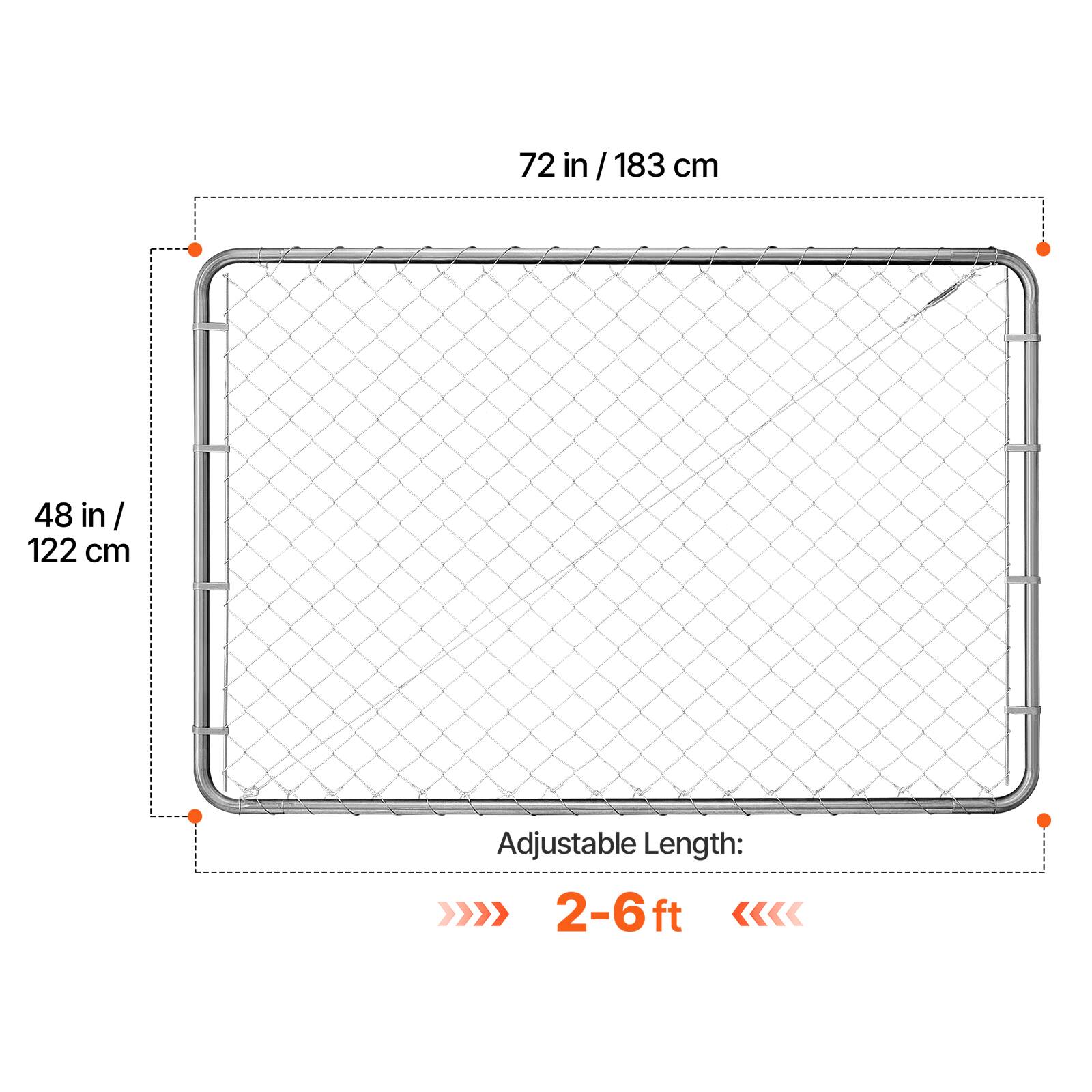 72 in / 183 cm  
48 in / 122 cm  
Adjustable Length: 2-6 ft