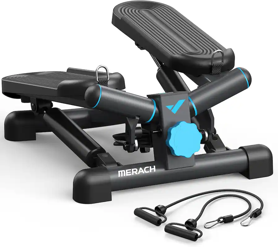 Static Steps Machine MERACH Mini Stepper Stair Step Machine with Resistance Bands for Full ...