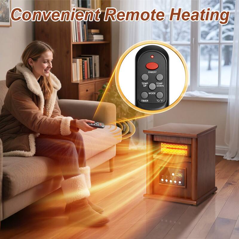 Convenient Remote Heating

ON/OFF  
TEMP UP  
TEMP DOWN  
MODE  
TIMER  
°C/F