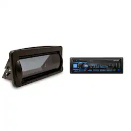 Alpine - UTE-83BT Mech-less Digital Media Receiver with Creative Audio CAMC1B Marine Single DIN Radio Mounting Kit wi - Black/Gray