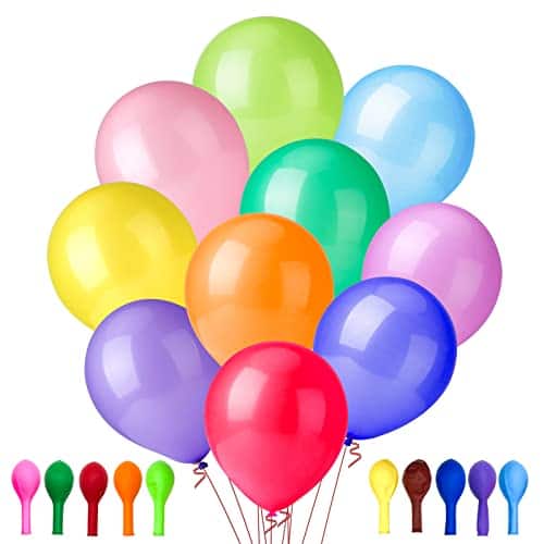 Vulpecula Spade - 100 PCS Balloons Assorted Colors（Inside 10 Colors-10 Per Color), 12 Inch Balloons Bulk, Suitable for Birthday, Family - Assorted Balloons