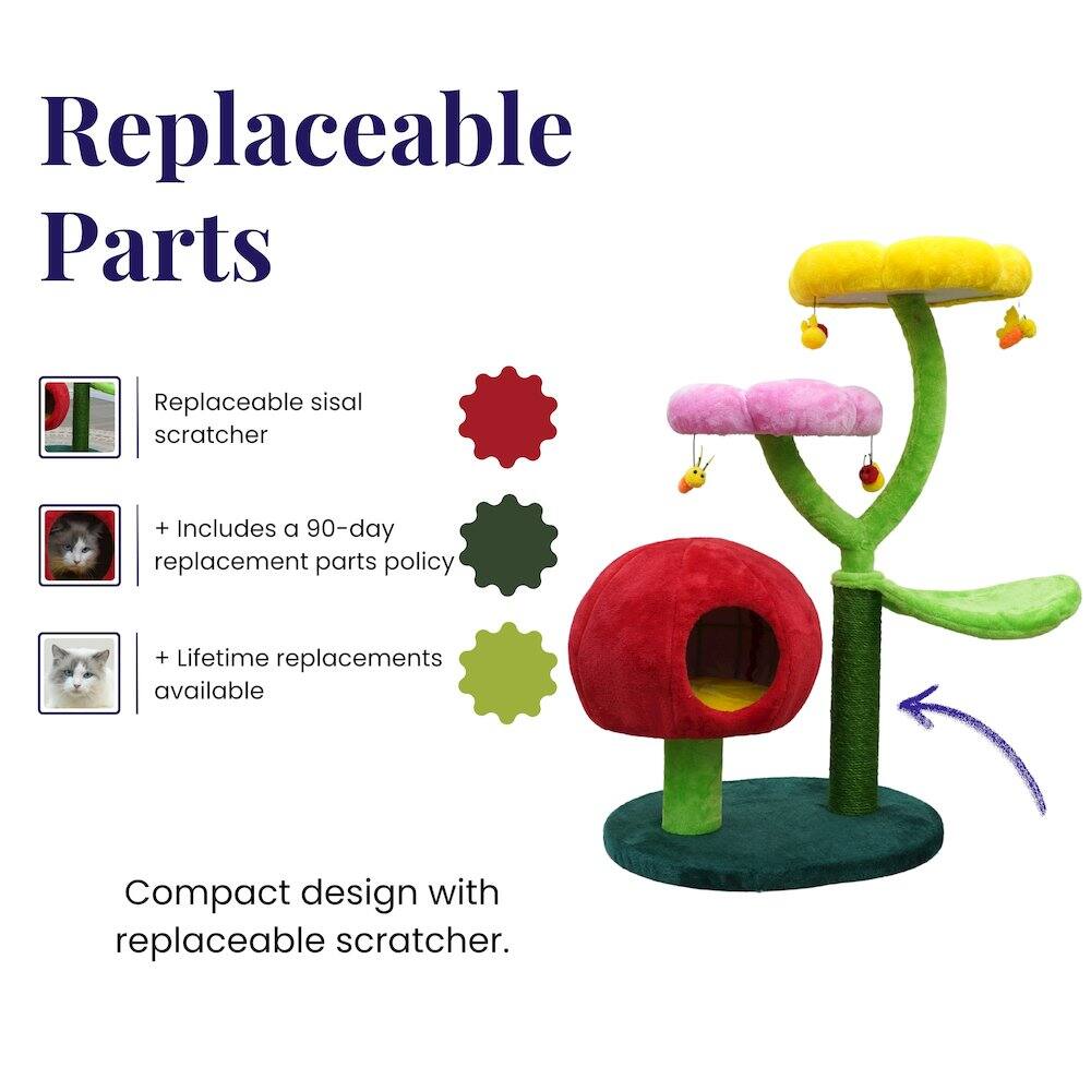 Replaceable Parts

- Replaceable sisal scratcher
- Includes a 90-day replacement parts policy
- Lifetime replacements available

Compact design with replaceable scratcher.