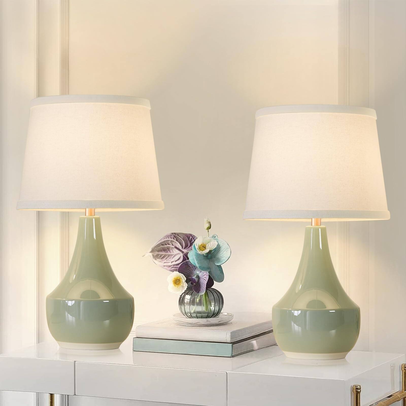 Sage Green;White Lampshade
