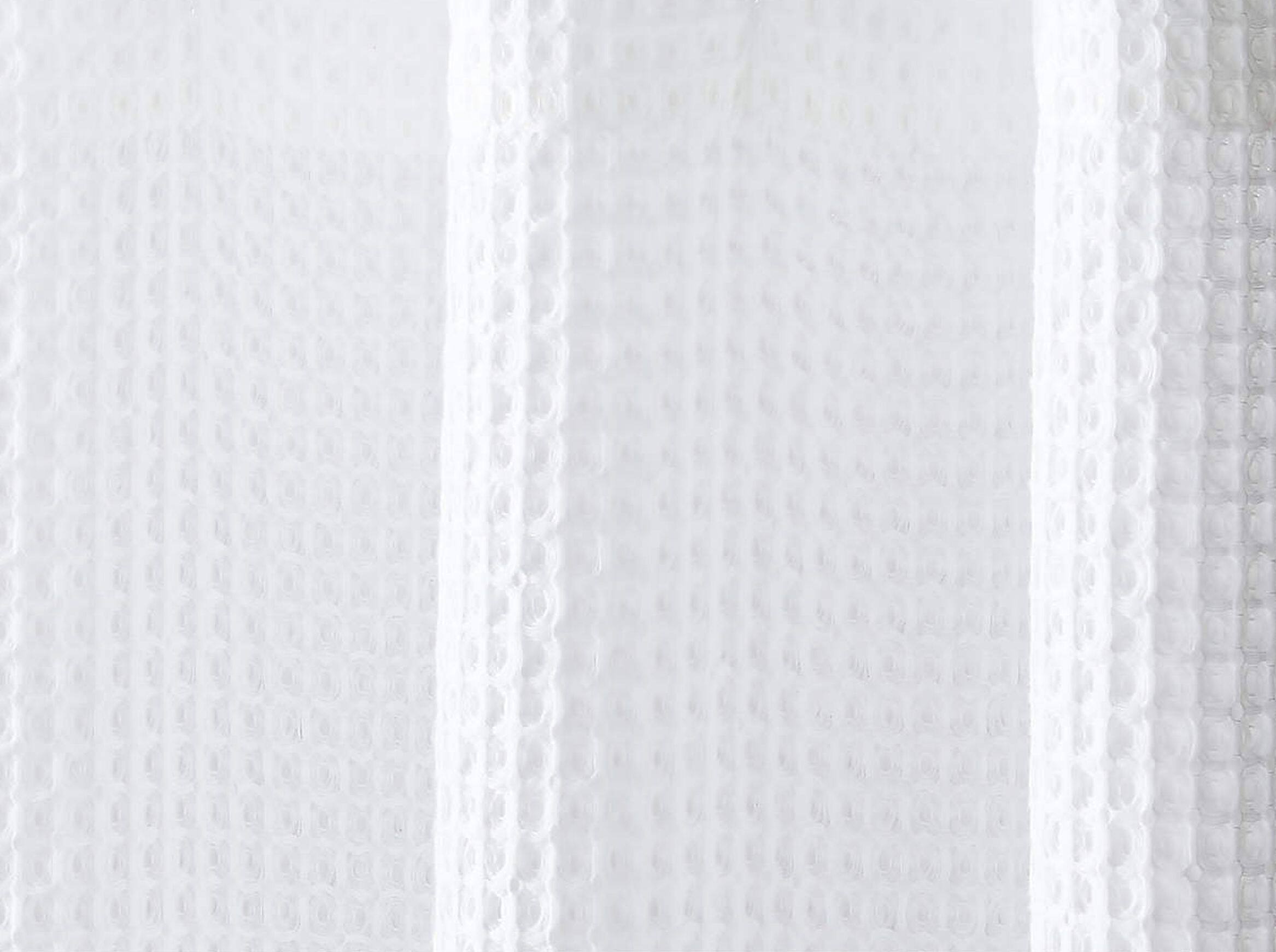 Back. Kate Aurora - Hotel Collection Premium Waffle Weave Fabric Shower Curtain by Kate Aurora - White - White.