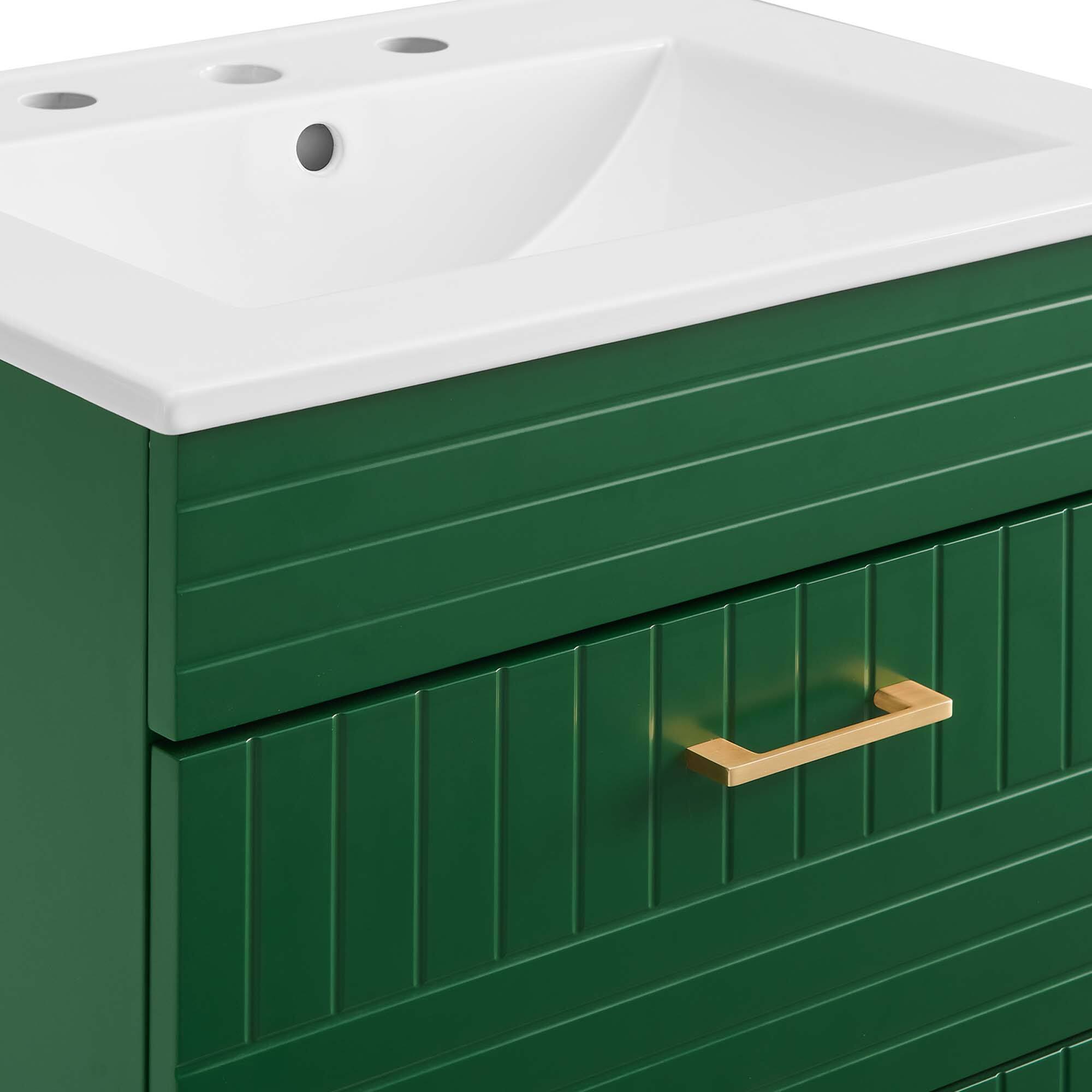 Alt View 5. Modway - Daybreak Bathroom Vanity Basin Included by Modway - Green White.