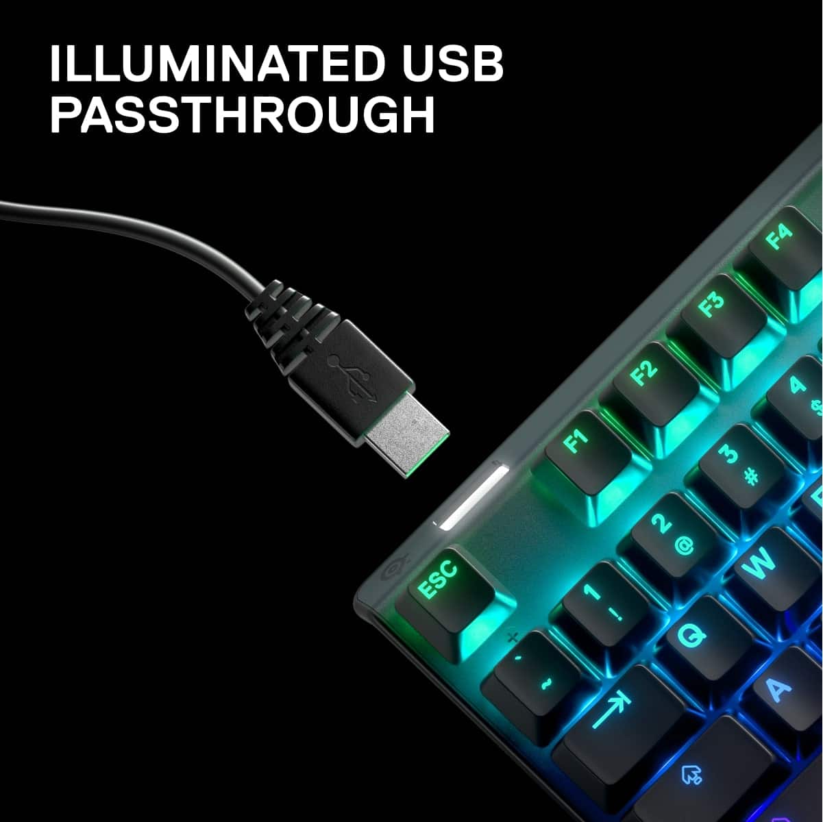 ILLUMINATED USB PASSTHROUGH J ESC + F4 F3 F2 4 $ F1 3 # A 2 @ W 1 ! Q ~ A