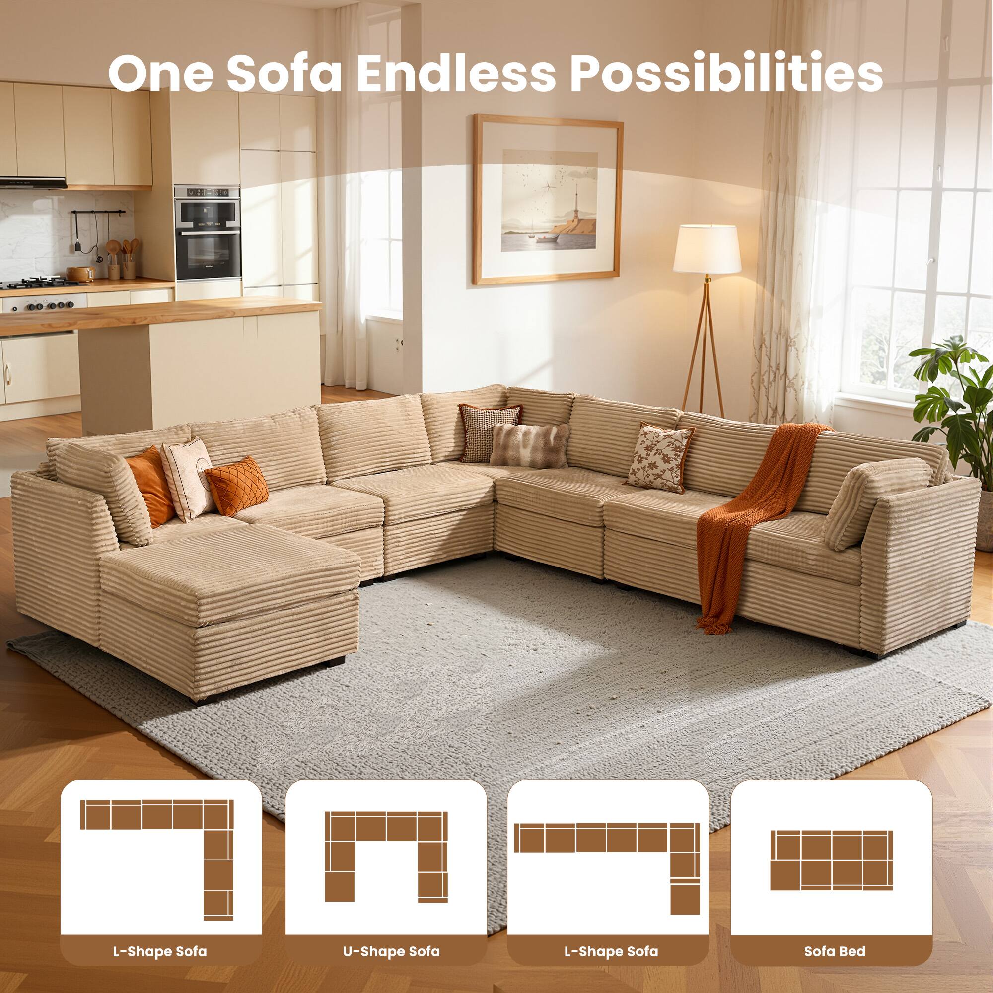 Ovios Modular Sectional Sofa - Thumbnail 4