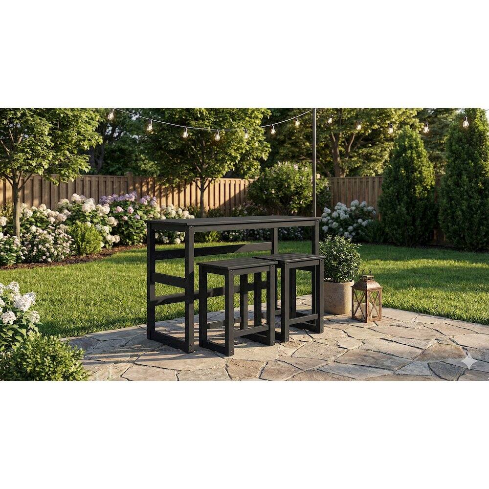 Alt View 1. Northbeam - HDPE Cottage Bar Set 3pc - Black.