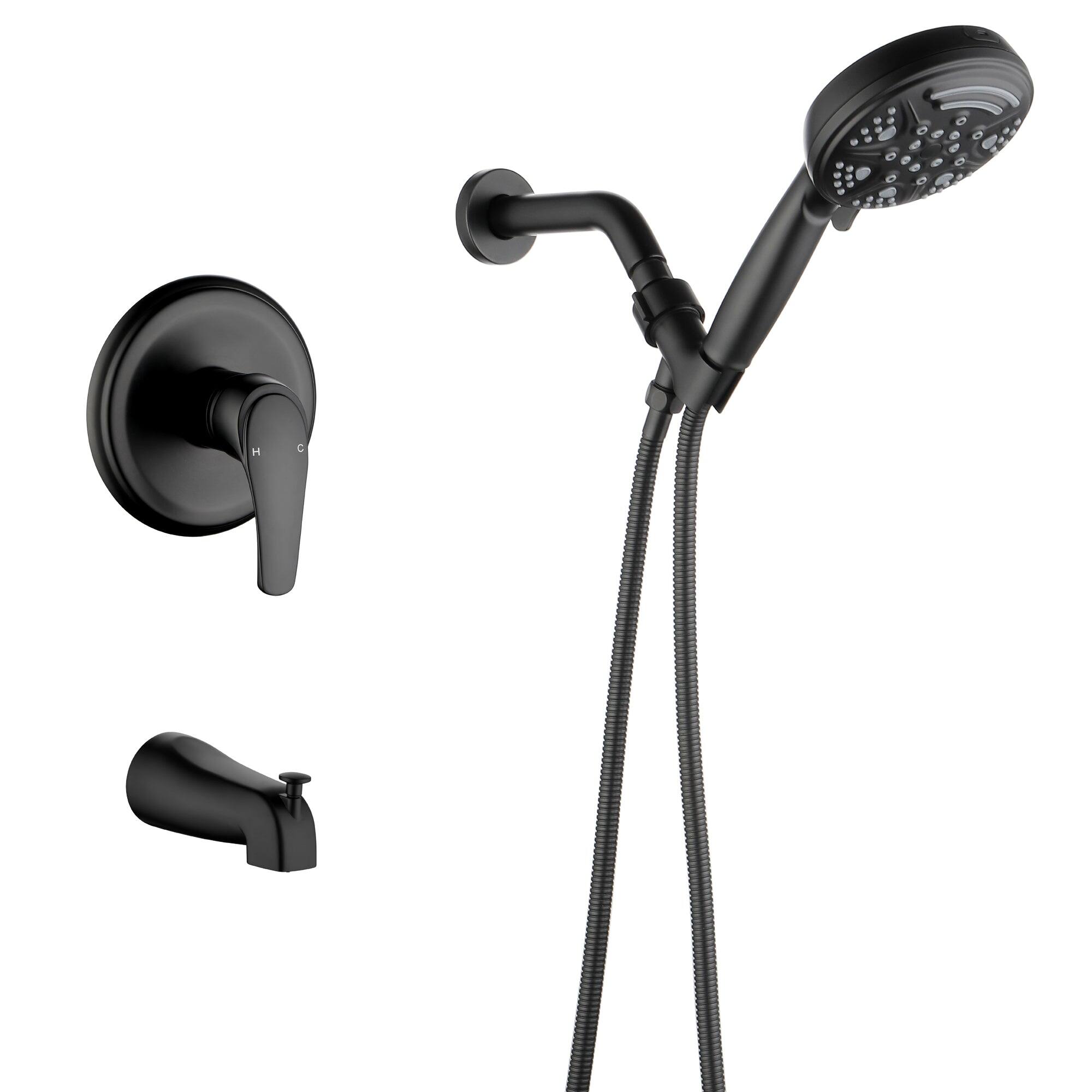 Boyel Living - Shower Set with 9 Function Handheld Shower and cUPC Pressure Balance Valve - Matte Black