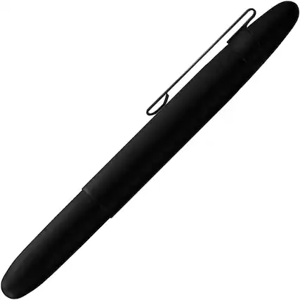 Front. Fisher - Fisher Space Pen Matte Black Bullet Space Pen with Clip.