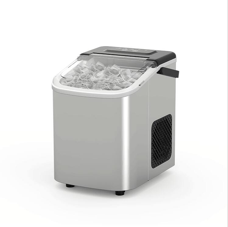 Front. Mirfee - Portable Bullet Ice Maker, 12kg Daily Output, BPA-Free PVC Material, for Coffee & Cocktails - Silver.